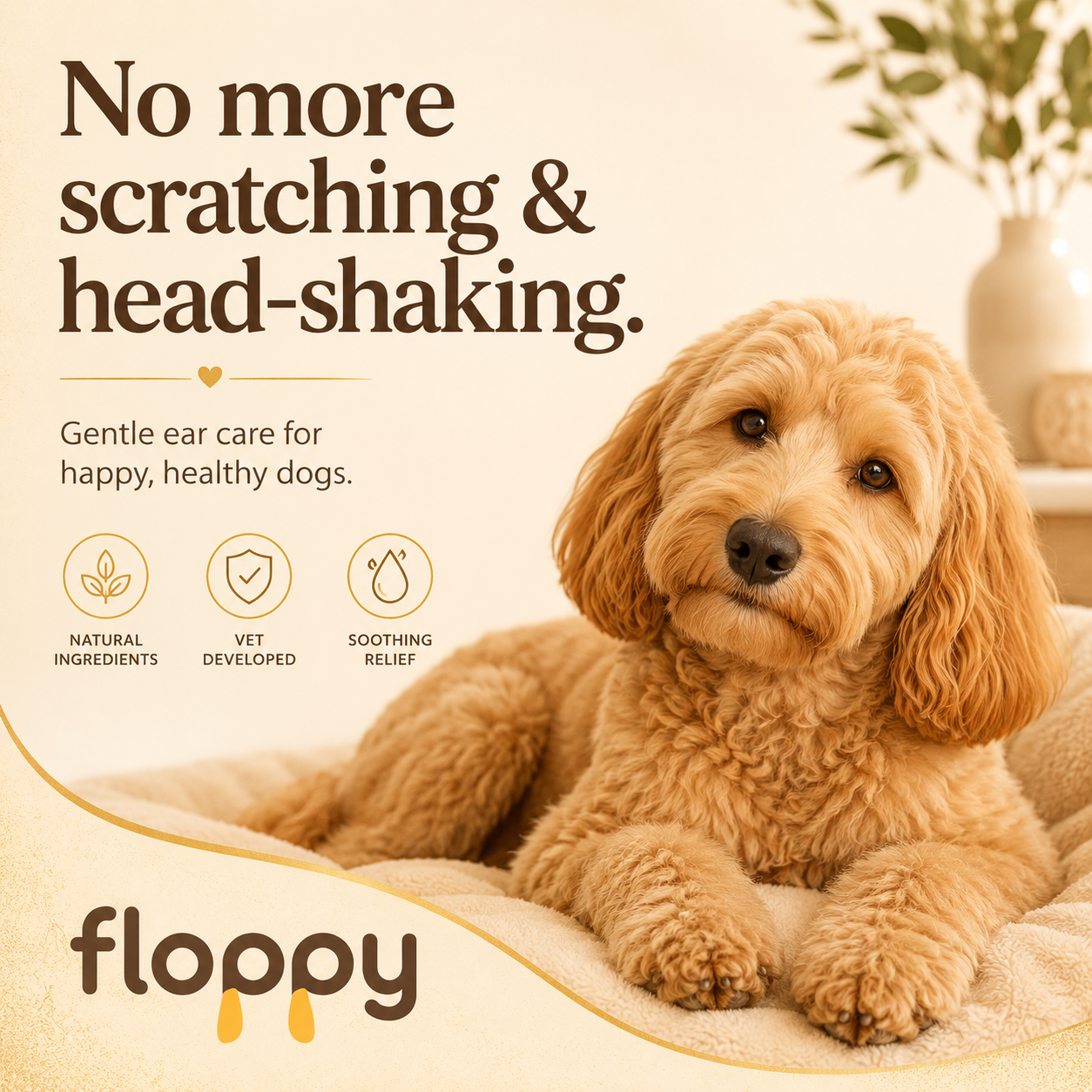 No more scratching and head-shaking, gentle ear care for happy healthy dogs